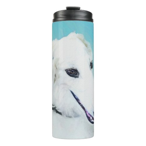 Borzoi White Painting _ Cute Original Dog Art Thermal Tumbler