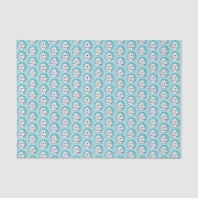 Borzoi (White) Painting - Cute Original Dog Art Tissue Paper (Front)