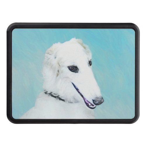 Borzoi White Painting _ Cute Original Dog Art Tow Hitch Cover
