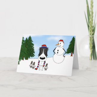 Borzoi Winter Scene Holiday Card