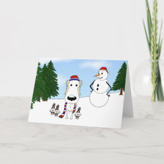 Borzoi Winter Scene Holiday Card