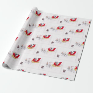 Borzoi  Wolfhound Dog Art Christmas Wrapping Paper
