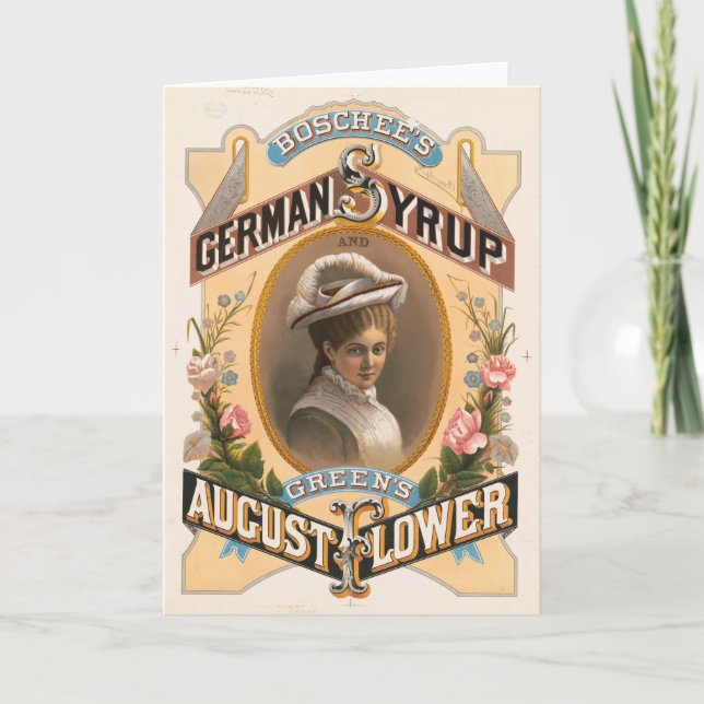 Boschee’s German Syrup and Green’s August Flowers Card (Front)