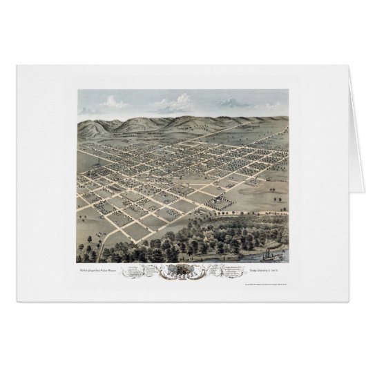 Boscobel, WI Panoramic Map - 1869 Cards (Front Horizontal)