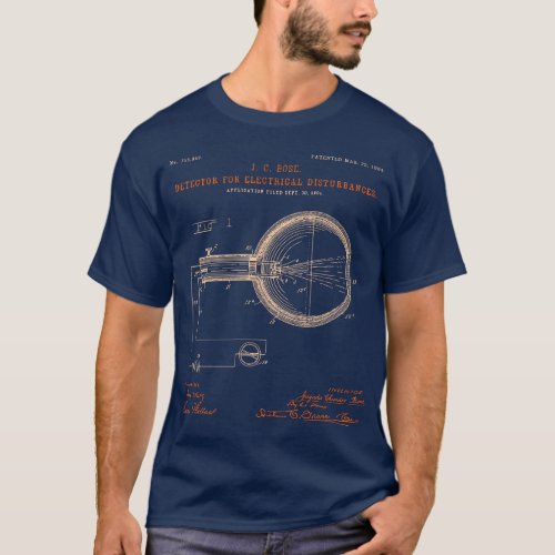 Boses Detector for Electric Disturb Navy Blue T_Shirt