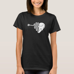 Boshih Dog Paw Heartbeat Pet Owner Veterinarian T-Shirt