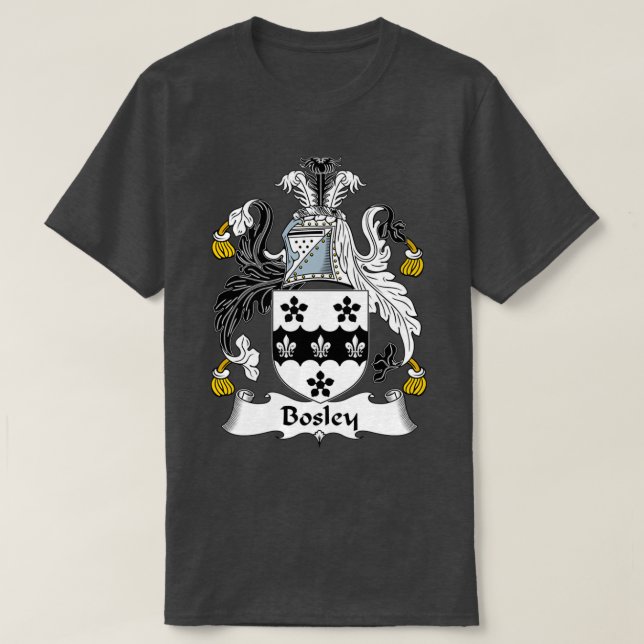Bosley Coat of Arms Family Crest  T-Shirt (Design Front)