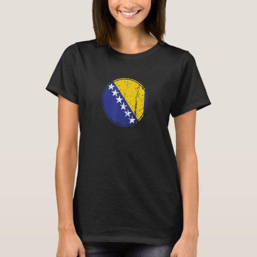 Bosna Vintage Bosnian Flag Bosnia And Hercegovina  T_Shirt