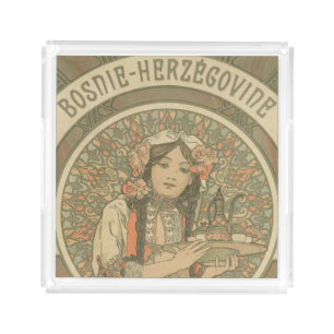 Bosnia and Herzegovina by Alphonse Mucha (1900) Acrylic Tray