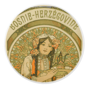 Bosnia and Herzegovina by Alphonse Mucha (1900) Ceramic Knob