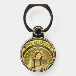 Bosnia and Herzegovina by Alphonse Mucha 1900 Phone Ring Stand