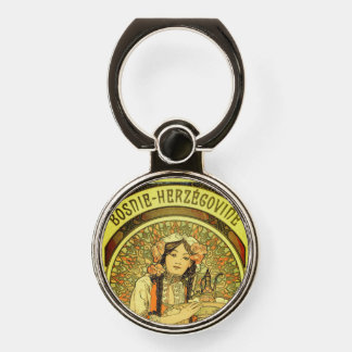 Bosnia and Herzegovina by Alphonse Mucha 1900 Phone Ring Stand