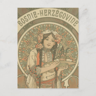 Bosnia and Herzegovina by Alphonse Mucha (1900) Postcard