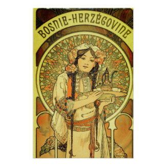 Bosnia and Herzegovina by Alphonse Mucha 1900 Poster