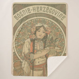 Bosnia and Herzegovina by Alphonse Mucha (1900) Sherpa Blanket