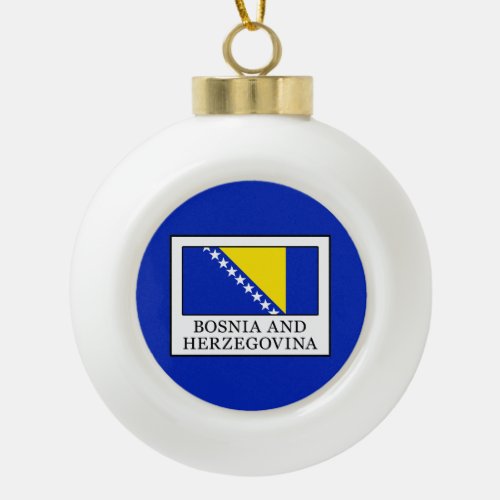 Bosnia and Herzegovina Ceramic Ball Christmas Ornament