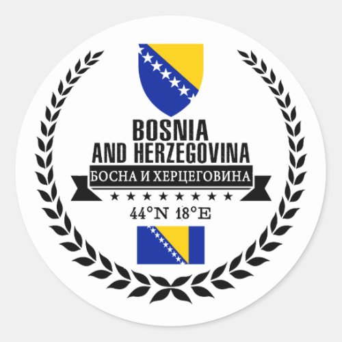 Bosnia and Herzegovina Classic Round Sticker