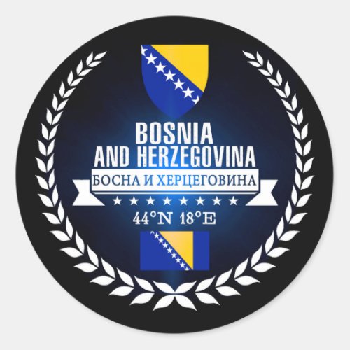 Bosnia and Herzegovina Classic Round Sticker
