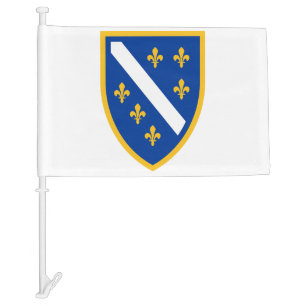 Bosnia and Herzegovina Coat of Arms Car Flag