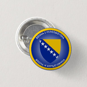Bosnia and Herzegovina Coat of Arms Circle Shape Button