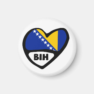 Bosnia and Herzegovina Country Code Flag Heart BIH Magnet
