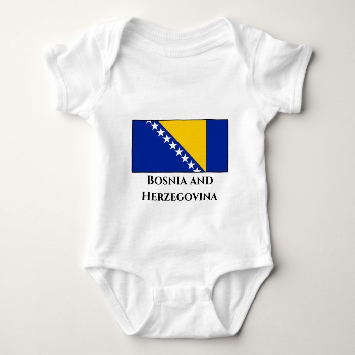 Proud to be Bosnian Bosnia Embroidered Flag Baby Bodysuit