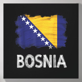 Bosnia And Herzegovina Flag Bosnian Roots Design Canvas Photo Tile