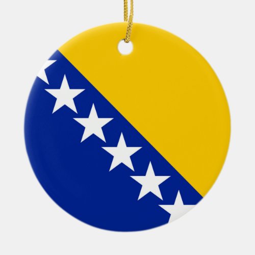 Bosnia and Herzegovina Flag Ceramic Ornament