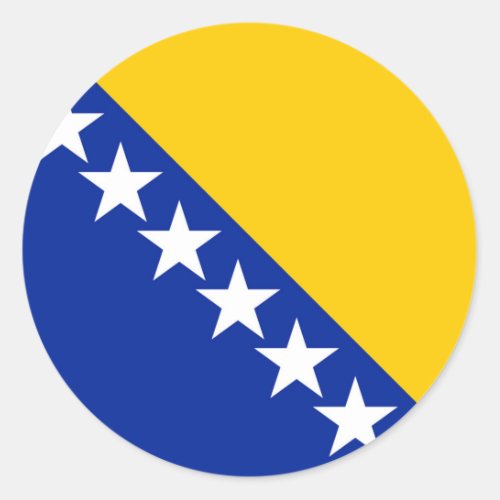 Bosnia and Herzegovina Flag Classic Round Sticker