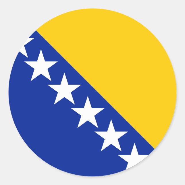 Bosnia and Herzegovina Flag Classic Round Sticker (Front)