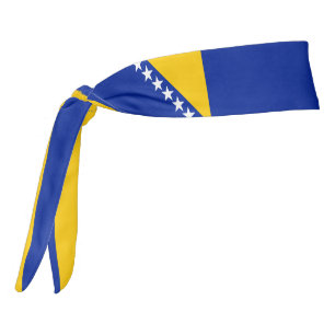 Bosnia and Herzegovina Flag Elegant Patriotic Tie Headband