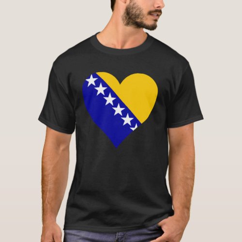 Bosnia and Herzegovina Flag Heart Love T_Shirt