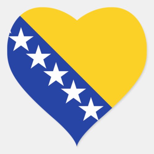 Bosnia and Herzegovina Flag Heart Sticker