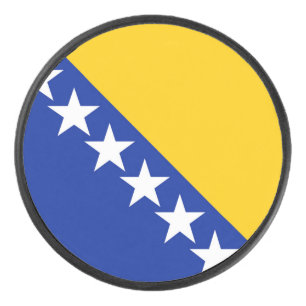 Bosnia and Herzegovina Flag Hockey Puck