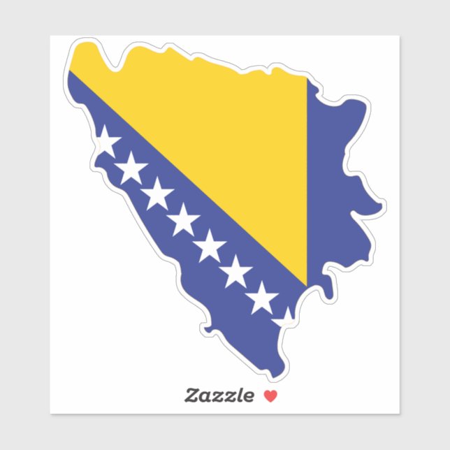 Bosnia and Herzegovina Flag In The Country Map Sticker (Sheet)