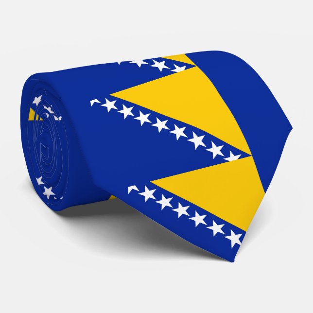 Bosnia and Herzegovina Flag Neck Tie (Rolled)