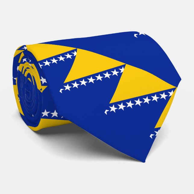 Bosnia and Herzegovina Flag Neck Tie (Rolled)