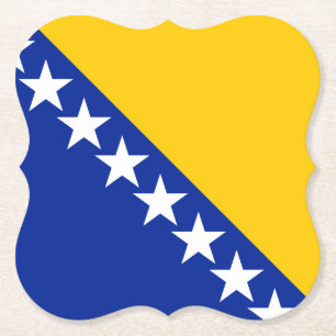 Bosnia and Herzegovina Flag Paper Coaster
