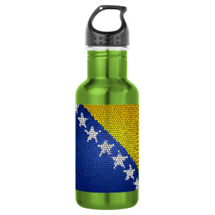 Bosnia and Herzegovina Flag Patriotic Desig Stainless Steel Water Bottle