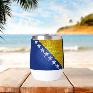 Bosnia and Herzegovina Flag Patriotic Design Thermal Wine Tumbler