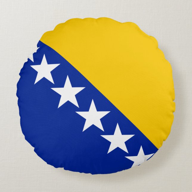 Bosnia and Herzegovina Flag Round Pillow (Front)