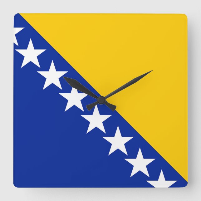 Bosnia and Herzegovina Flag Square Wall Clock (Front)