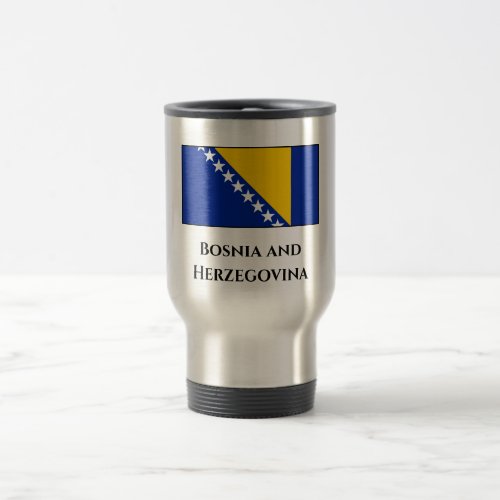 Bosnia and Herzegovina Flag Travel Mug