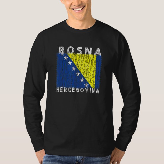 Bosnia and Herzegovina Flag Used Look  For Bosnian T-Shirt (Front)
