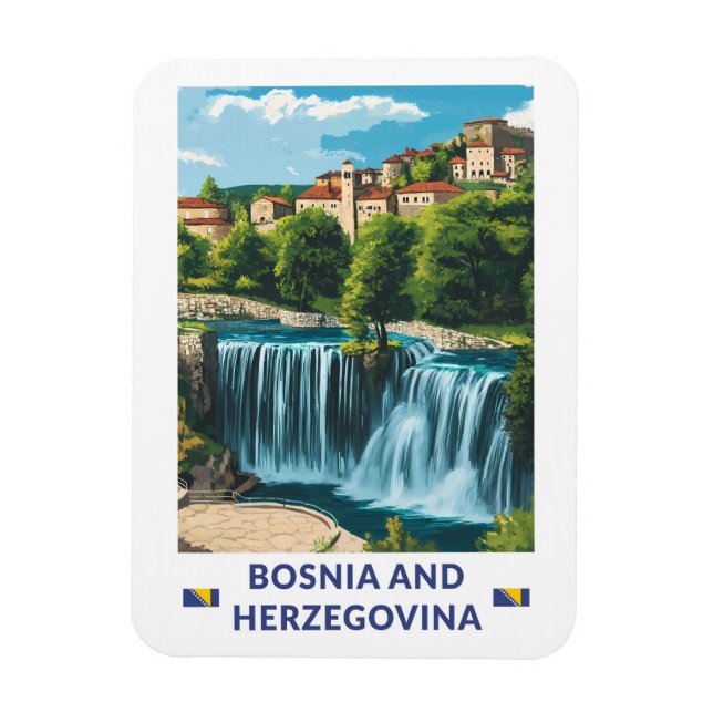 Bosnia and Herzegovina Jajce Illustration Art Magnet (Vertical)