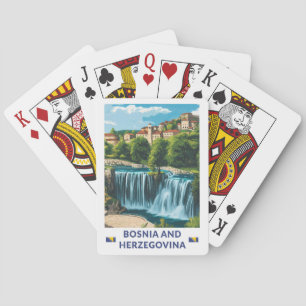 Bosnia and Herzegovina Jajce Illustration Art Poker Cards