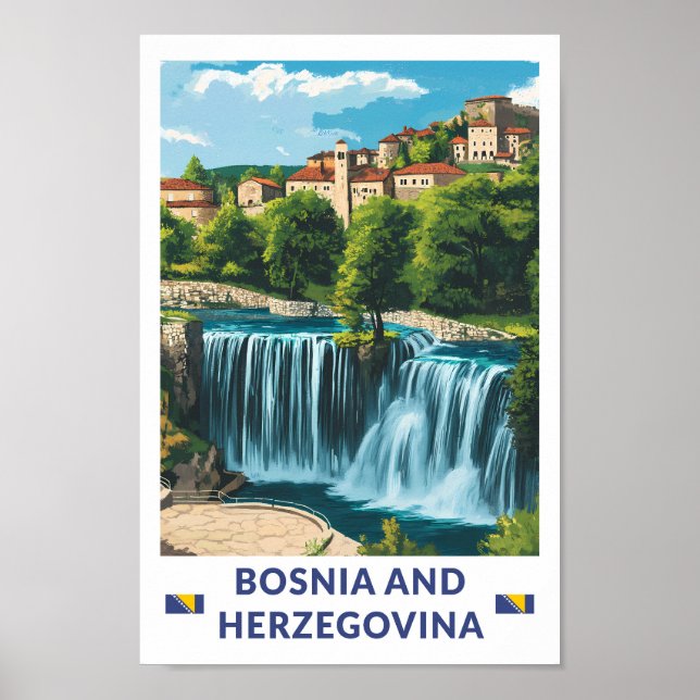 Bosnia and Herzegovina Jajce Illustration Art Poster (Front)