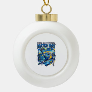 Bosnia and Herzegovina Match Day Skeleton Striker  Ceramic Ball Christmas Ornament
