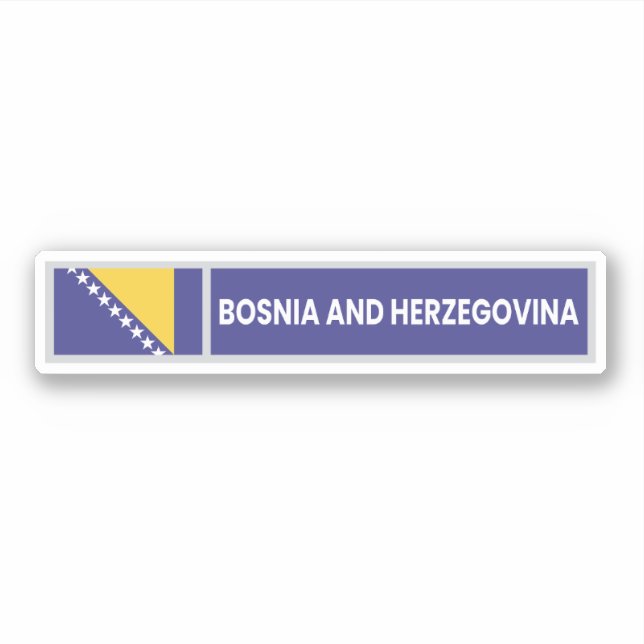 Bosnia and Herzegovina National Flag Sticker (Front)