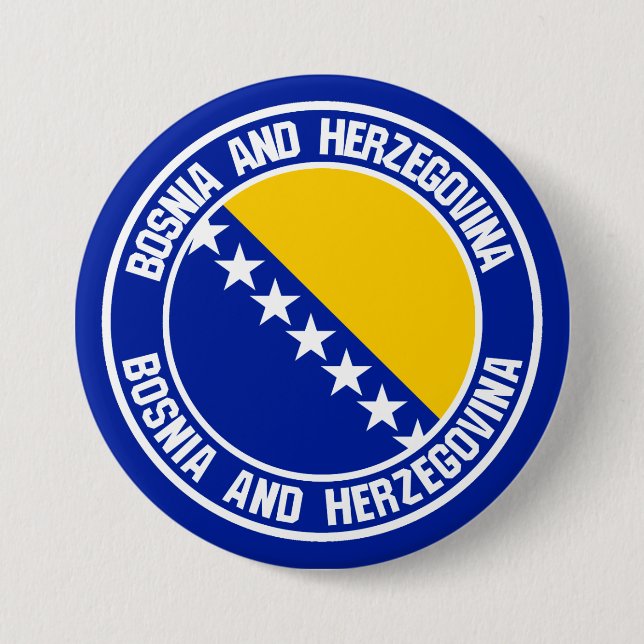 Bosnia and Herzegovina Round Emblem Button (Front)